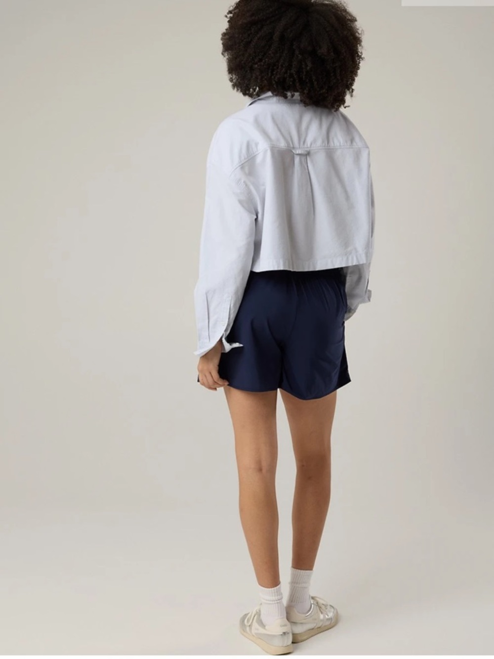 OFFLINE By Aerie Cropped Cotton Button Up Shirt 
Size XS Color Eyelet Blue - Picture 2 of 8